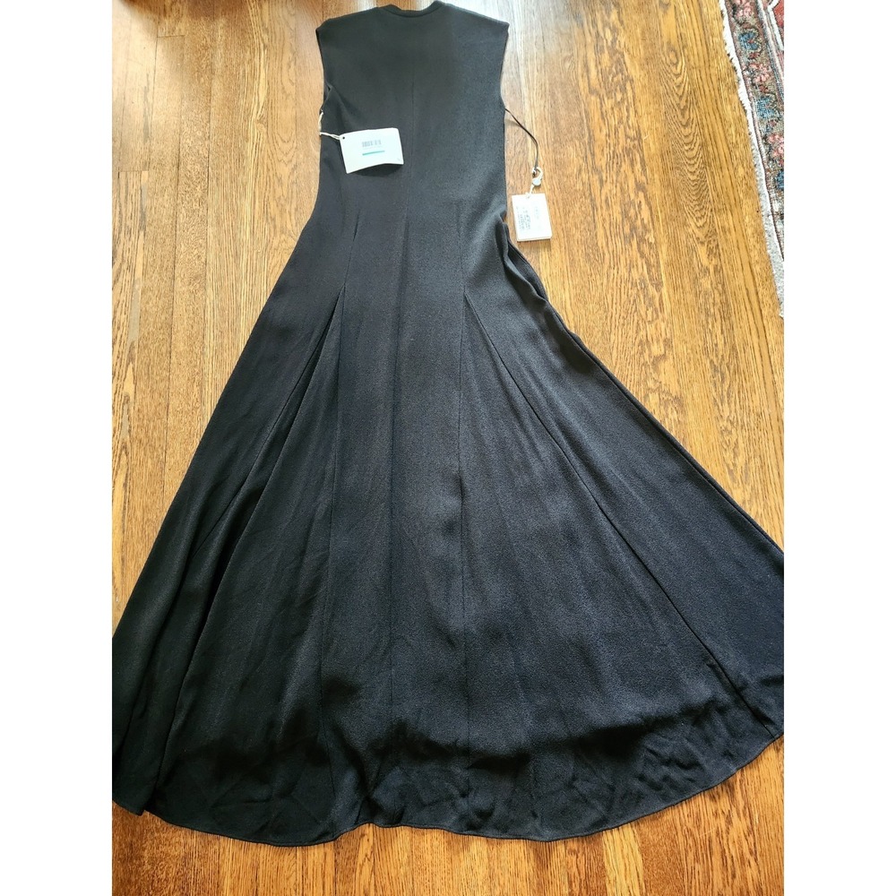 NWT  $3,597 JIL SANDER Black Silk Stretch-crepe Maxi Dress Gown Size 38 (US 6) - Picture 6 of 16